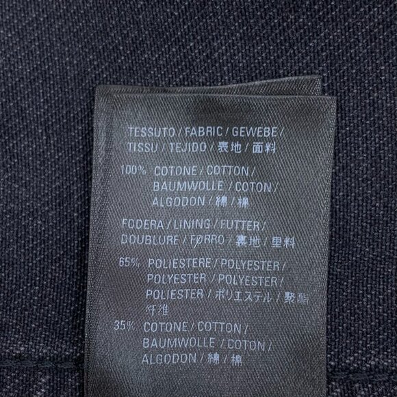 Balenciaga Black Cotton-Blend Denim Jacket Single-Breasted Long Sleeves Lapel Co - Picture 6 of 10